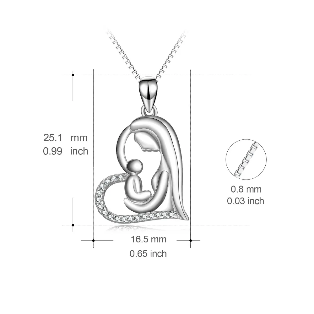 Ожерелье из натуральной 925 пробы, серебряные Детские подвески, ожерелье s Mother Love, хорошее ювелирное изделие для женщин, подарок на день матери PYX0160