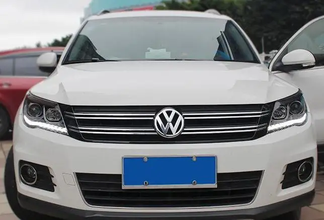 VLAND Заводская Автомобильная фара для Volkswagen Tiguan светодиодный головной светильник для 2010 2011 2012 Светодиодный светильник H7 Биксеноновые линзы Plug And Play