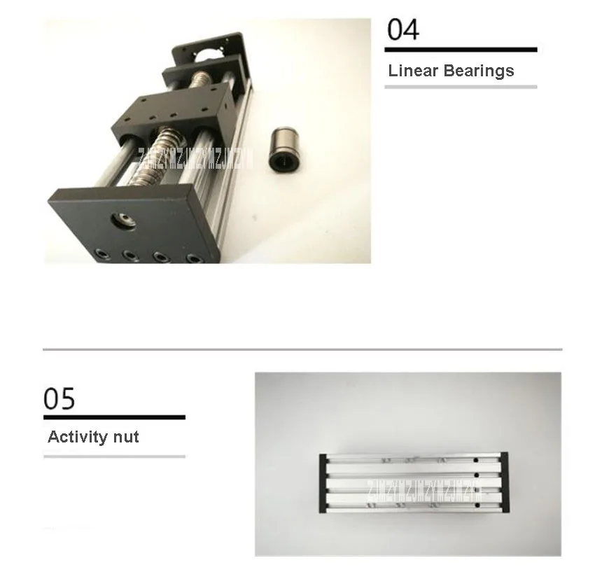 Двухосевой шаговый двигатель шариковый винт передвижной стол линейный направляющий скользящий Линейный Привод модуль скользящий стол 1204/1605/1610-100 мм 0,05 мм
