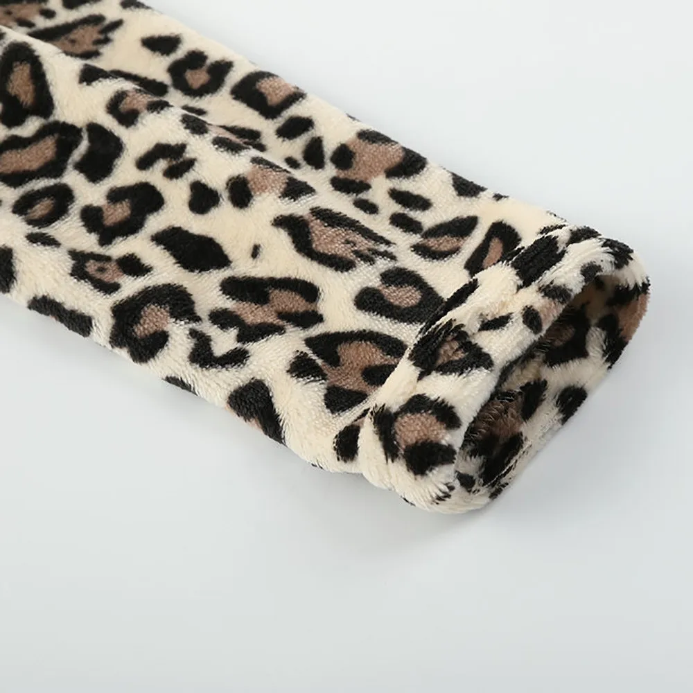 KANCOOLD пальто и куртки Женская леопардовая сексуальная зимняя теплая верхняя одежда из искусственного меха Модная хлопковая одежда новая женская куртка 2018Oct17