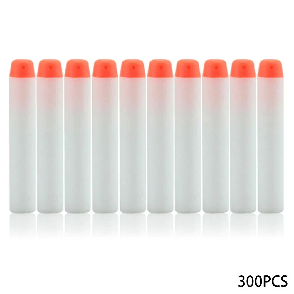 300PCS Светящийся мягкий игрушечный пистолет пули с круглой головкой Отверстие воздуха пенные дротики пуля forN-strike элитная Серия пожарный игрушечный пистолет - Цвет: 300PCS