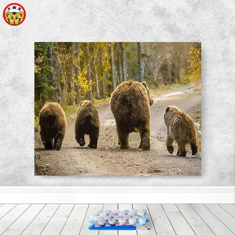 Гигантская панда полярный медведь бурый медведь млекопитающее краска собственного приготовления по цифровому искусству краски ing по цифровой декоративная картина «животные» - Цвет: 100787