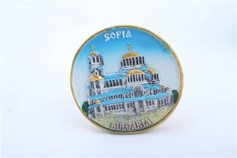 Ретро архитектурный стиль CIVITAVECCHIA TURKMENISTAN София LEBANON GOA Круглая Форма Смола 3D магнит на холодильник товары для дома