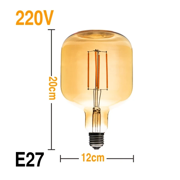 P140 Винтажная лампа Эдисона R110 A110 P140 G150 бутылка лампочка для люстры 220 В светодиодный светильник лампа накаливания лампада свет веревка держатель лампы - Цвет: P140