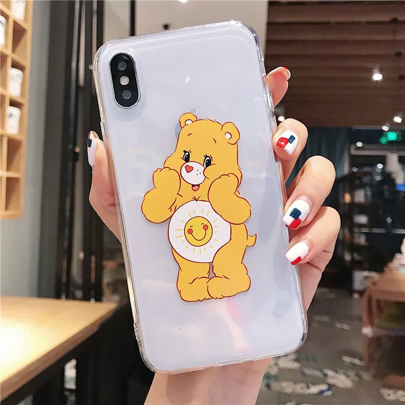 Мультфильм Care Bears Мягкий силиконовый чехол для iphone X XS MAX XR милый медведь Прозрачный чехол для телефона для iphone 6 6s 7 8plus кейс на заднюю панель - Цвет: 3