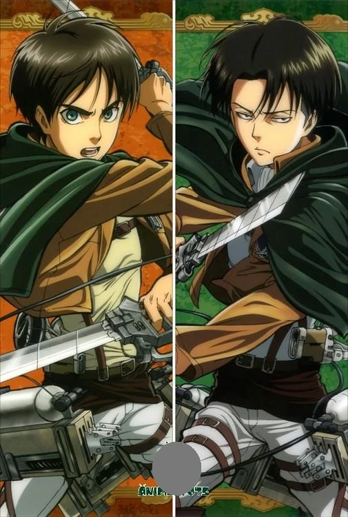 

Free Shipping New Japanese Anime hugging pillow case JR012 Attack on Titan Levi Rivaille & Eren Jaeger