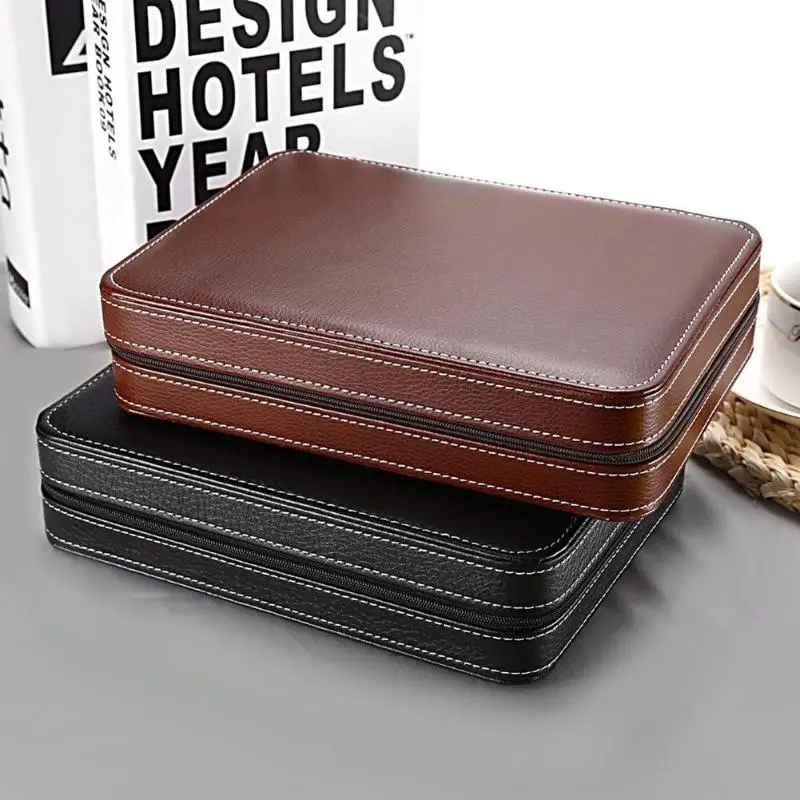 2/4/8 Grids PU Leather Watch Box Watch Organizer Storage Watches Display Case Tray Zippere Travel Jewelry Watch Collector Case