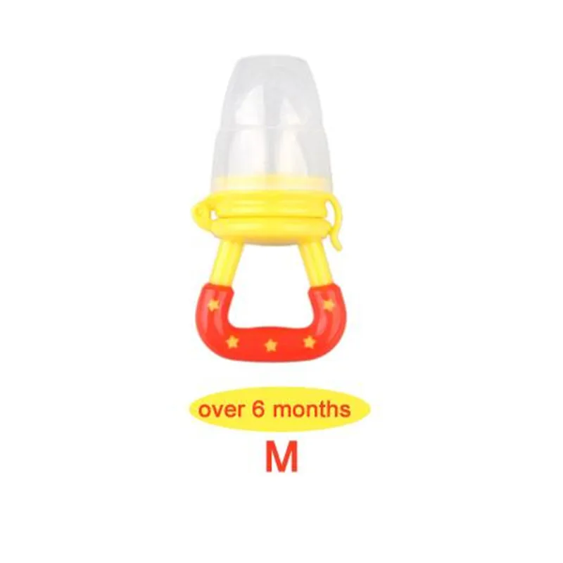 Yellow2 M Qshare Baby Nimbler пустышка Клип фрукты младенческой Ниблер для кормления держатель соски Силиконовая пустышка бутылочки для кормления сосок соска - Цвет: Yellow2 M