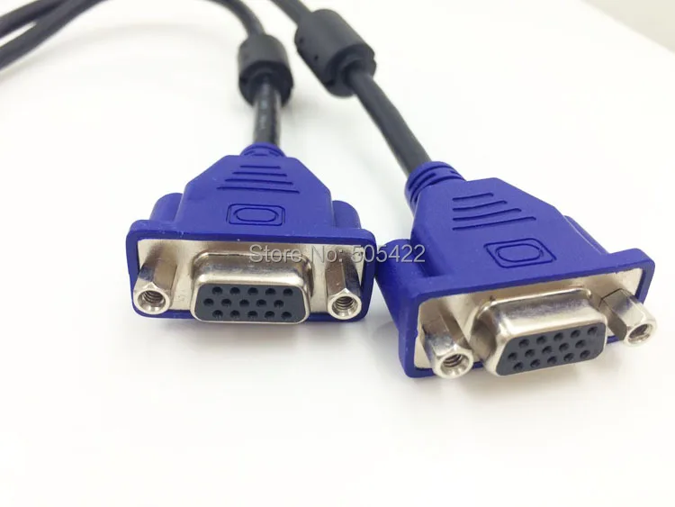 15 Pin VGA 1 Male to Dual 2 VGA Female конвертер адаптер сплиттер видео кабель