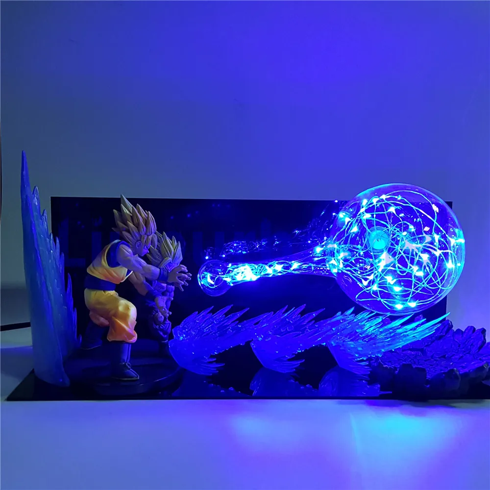 Dragon Ball Z Сон Гоку для папы и сына светодиодный ночные светильники Dragon Ball Z фигурка аниме Гохан Goku kamehameha настольная лампа