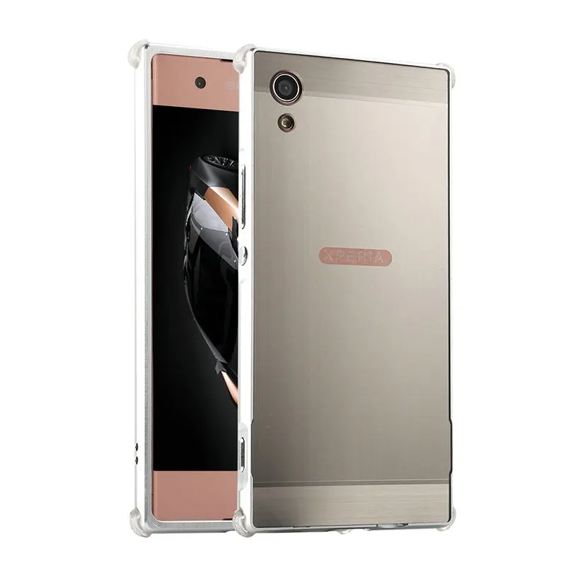Роскошные Матовый металлический каркас бампер для sony Xperia XA1 G3121 G3112 G3125 G3116 G3123 противоударный чехол Капа - Цвет: Серебристый