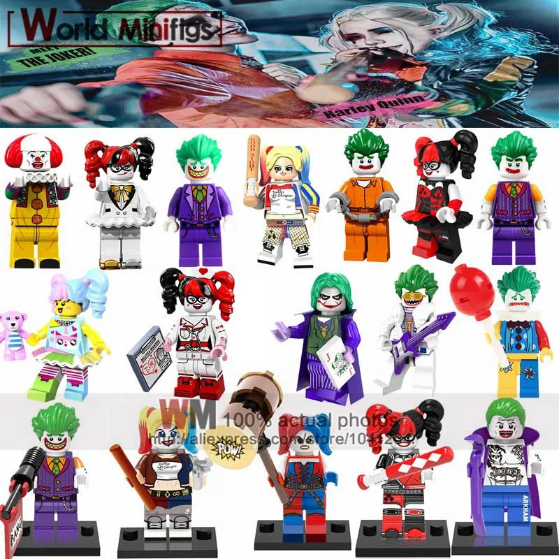 

Single DC Ation Movie Batman Joker Harley Quinn Building Blocks Model Toys for Children
