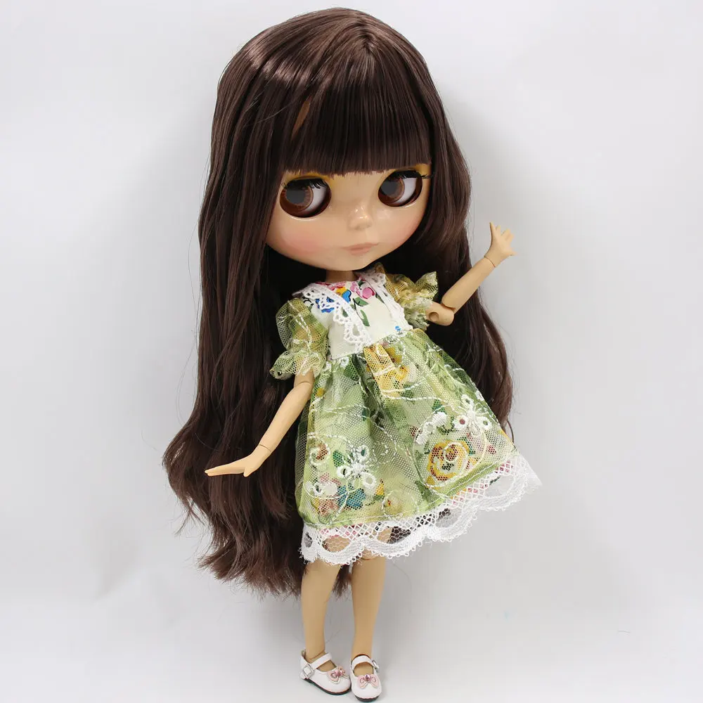 Ледяной обнаженный завод Blyth кукла Серия № BL0222 каштановые волосы суставы тела сжигание кожи с большой грудью 1/6 BJD
