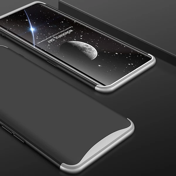 GKK подъемный верхний чехол для OPPO Find X чехол 360 полная защита 3 в 1 противоударный жесткий чехол для find x чехол-накладка Fundas - Цвет: Sliver Black Silver