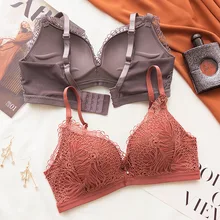 Roseheart Women Fashion Red Purple Push Up Bra Set Bralette Lace Trim Padded Panties Sexy Lingerie Sets Underwear Lace Bra Set scallop trim lace lingerie set
