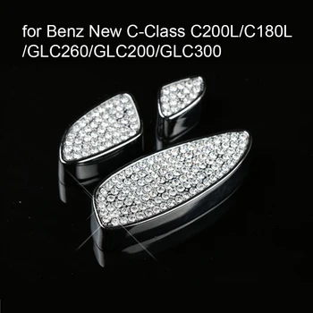 

3 colors 6 pcs for B-enz New C-Class C200L/C180L/GLC260/GLC200/GLC300 Car S/eat Adjustment Button Diamond Decoration Cover Trim