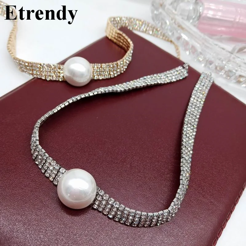 

New Fashion Choker Necklace Women Casual Party Jewelry Statement Shinning Rhinestone Collares Personality Gifts