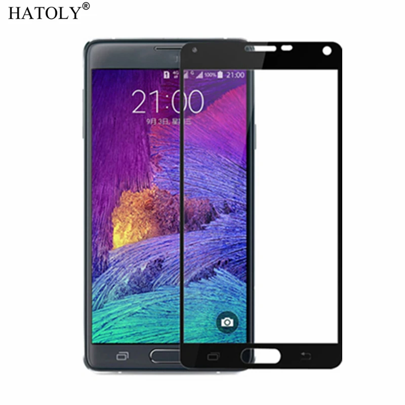 Закаленное стекло для Samsung Galaxy Note 4 2 шт. защита экрана N910F полное покрытие пленка с