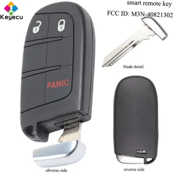 

KEYECU Smart Remote Car Key - 2+1/ 3 Buttons & ID46 Chip & 433MHz - FOB for Dodge Durango Journey 2011-2018 FCC ID: M3N-40821302
