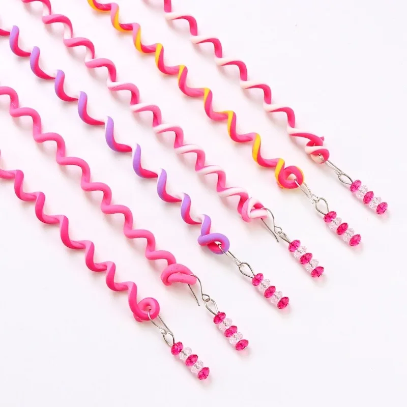 

6pcs Rainbow Color Hair Braiding Tools for Girls Spiral Hair Bands for Styling Hair Hairstyle Elastic Headbands Hair Accessories