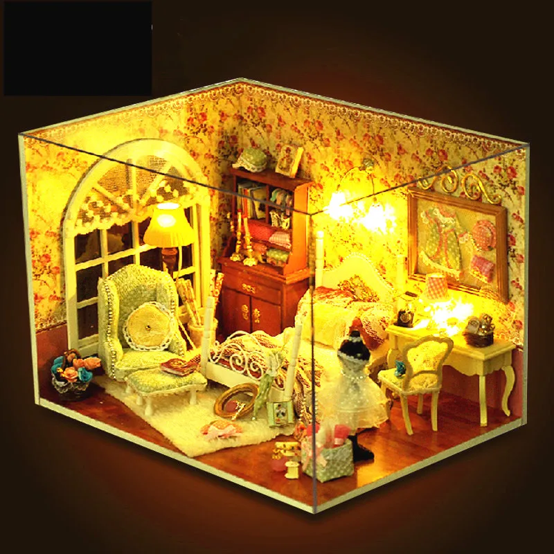 

Cute Families House DIY Miniatures Kids Toys Three-inch Sunshine Handmade House Valentine's Day Gift Juguetes Brinquedos