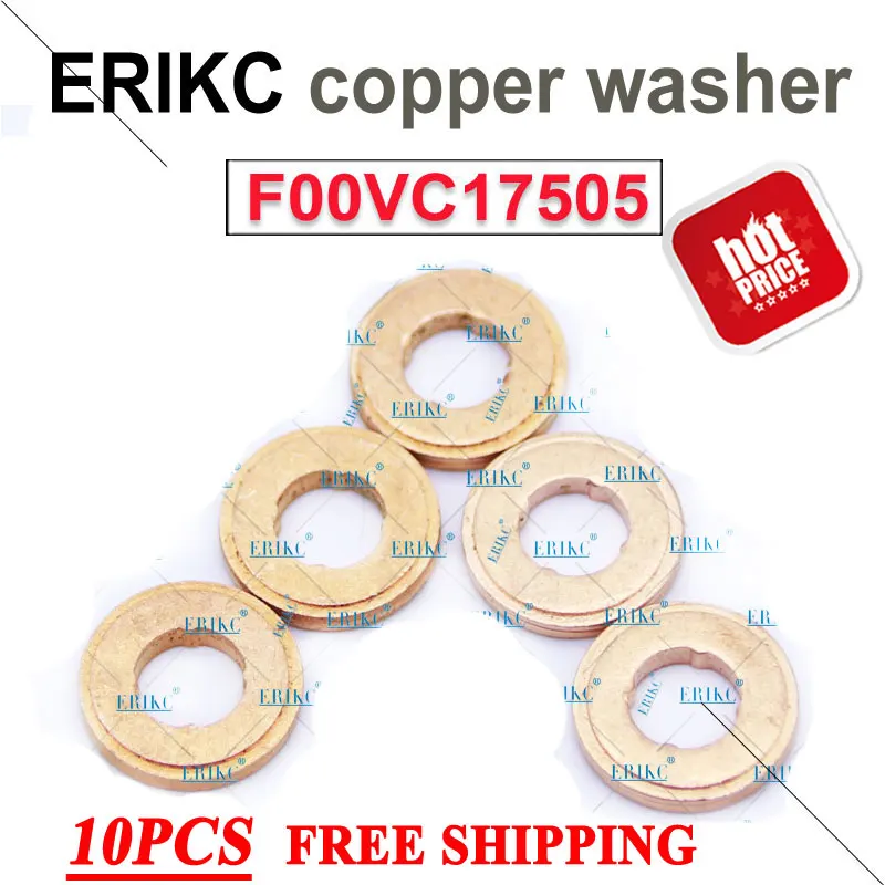 ERIKC 10PCS 2.5MM F00VC17505 Fuel Injector Nozzle Copper Washer Ring F 00V C17 505 Size 7.1*15*2.5MM Heat Shield F00V | Автомобили и