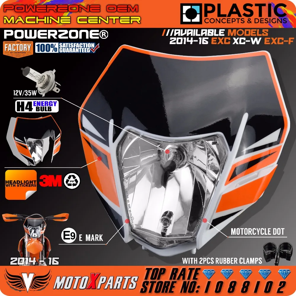 Powerzone Headlight Headlamp With Sticker For Ktm Sx F Exc Xcf Smr 2016 14 15 Motorcycle Dirt Bike Mx Enduro Supermoto huismerk kopen in de aanbieding Powerzone Headlight Headlamp With Sticker For Ktm Sx F Exc Xcf Smr 2016 14 15 Motorcycle Dirt Bike Mx Enduro Supermoto huismerk kopen in de aanbieding
