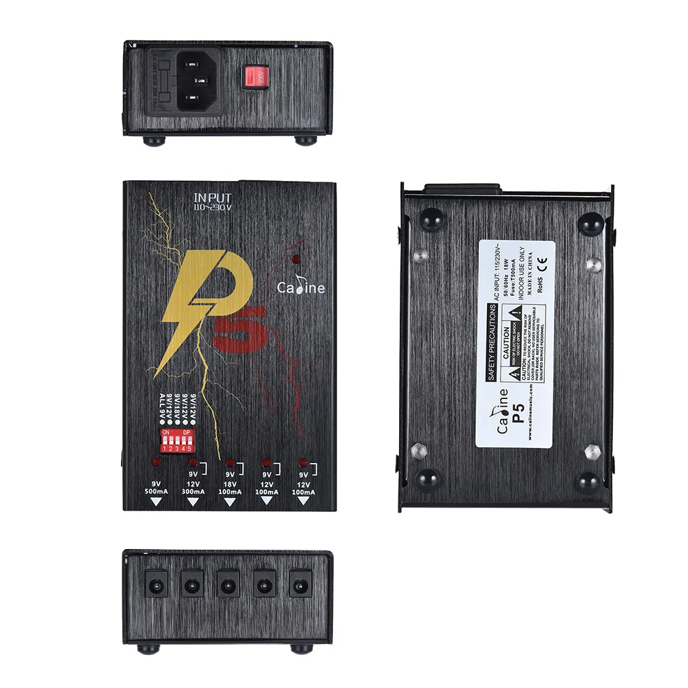 Caline P5 гитары Эффект блок питания 5 изоляции DC 9 V 12 V 18 V выходы для гитарной педали с защитой от короткого замыкания