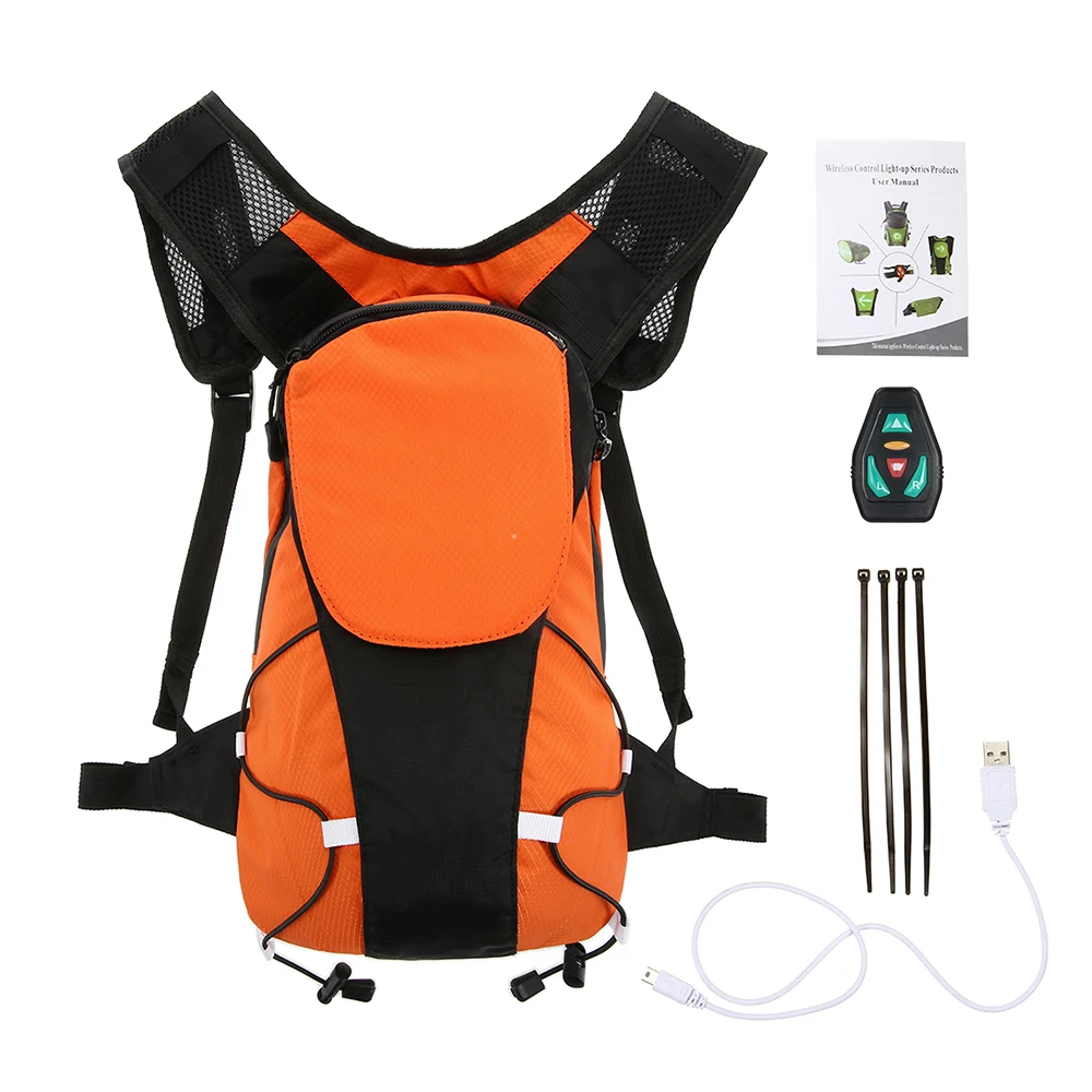 Excellent Lixada 5L Lightweight Bicycle Bag USB Reflective Backpack with LED Signal Light Outdoor Sport Bag Gear for Cycling Running 5