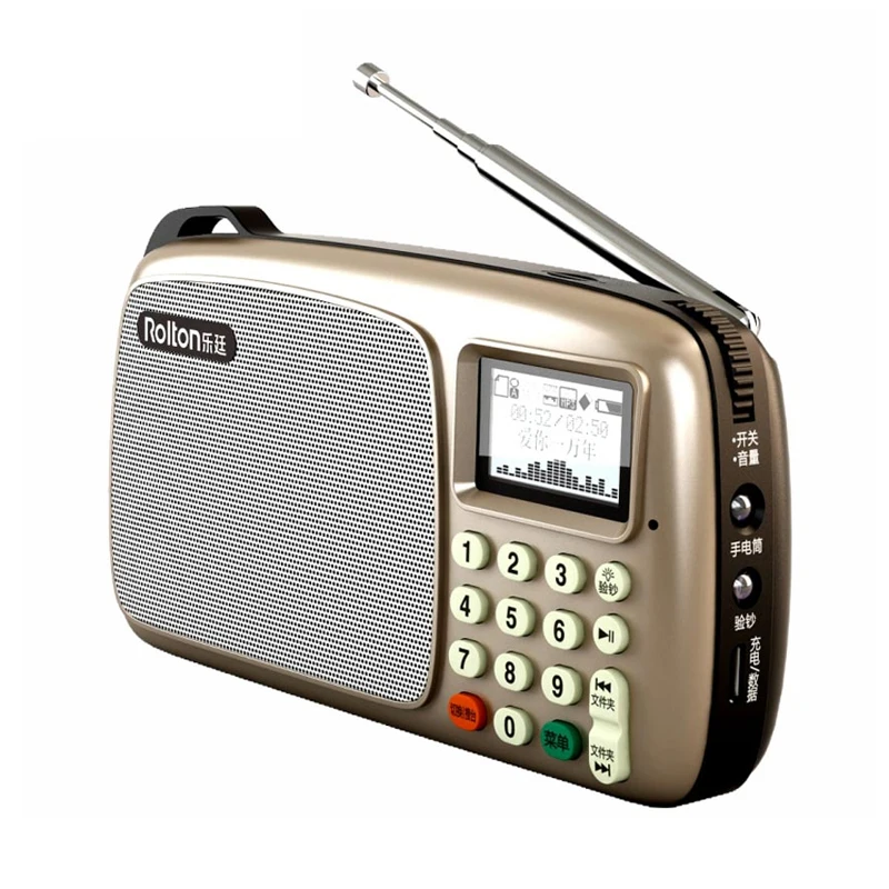 JINSERTA Мини Портативный fm-радио Встроенные колонки MP3 плеер ЖК-экран Поддержка TF карты воспроизведения светодиодный фонарик