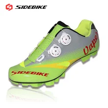 SIDEBIKE MTB Lightweight Cycling Shoes Mountain Self-Locking Bike Bicycle Shoes EU 35-46 Zapatillas Ciclismo Green Color Unisex