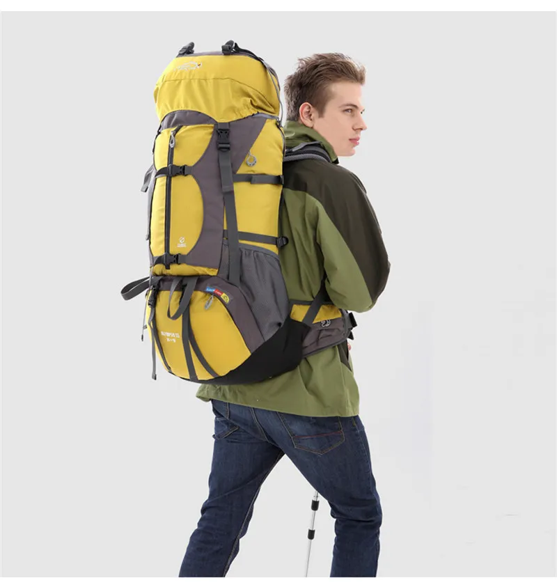 Походный рюкзак, рюкзаки для улицы, большая вместительность, водонепроницаемая сумка для альпинизма для мужчин и женщин, спортивный рюкзак для путешествий, рюкзак 65L 457A