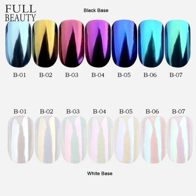 

7 Boxes Shining Mirror Glitter Powder Nail Dust Fine Sequins Set Shimmer Gold Purple DIY Decorations Nail Pigment Tool CHB01-07