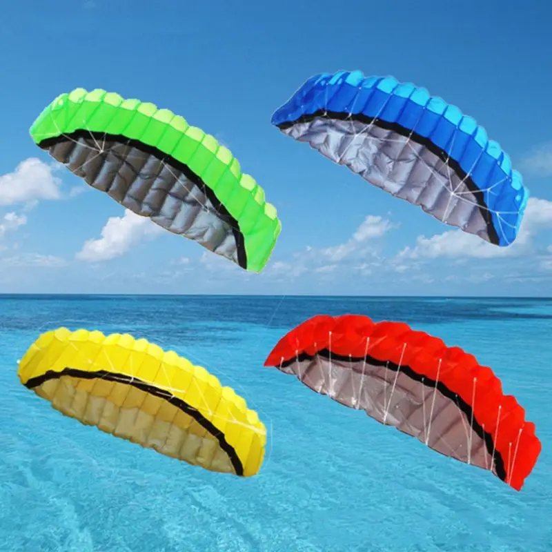 

Dual Line 2.5m/8.20ft Parachute Kites Flying Rainbow Sports Beach Stunt Handle Ripstop Nylon Kitesurf Outdoor Sport Children Gif