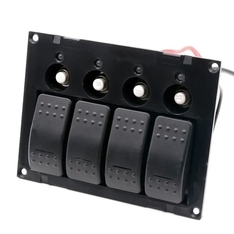 

Hot 4PIN Single Lamp 4 Gang 4 Control Double Colors Indicator Switch Panel for Car Motorcycle Vehicle JLD