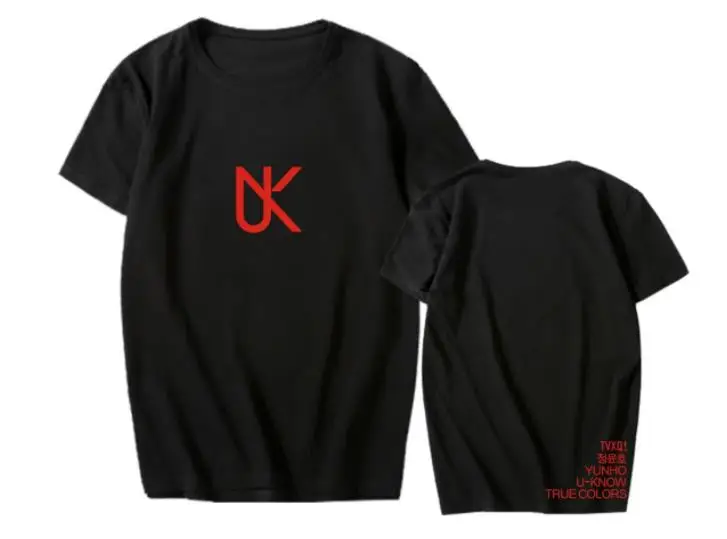 Новое поступление летняя футболка с надписью tvxq u-know true colors kpop унисекс круглым