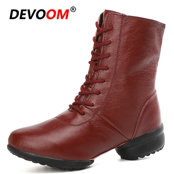 

2019 New High Vamp Leather Dance Shoes Women Fashion Salsa Shoes Professional Jazz Shoes Black zapatos de mujer dames schoenen