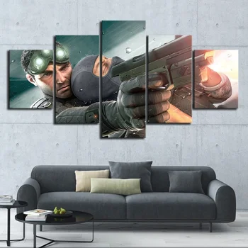 

5 Piece Tom Clancy's Splinter Cell Game Poster Pictures Modern Oil Painting Fantasy Wall Art Home Decor