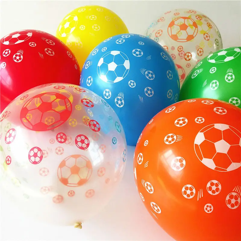 

New playing football Balloons latex Printed ballon 50 12'' 2.8g round transparent and mixed color Birthday Party or Celebration
