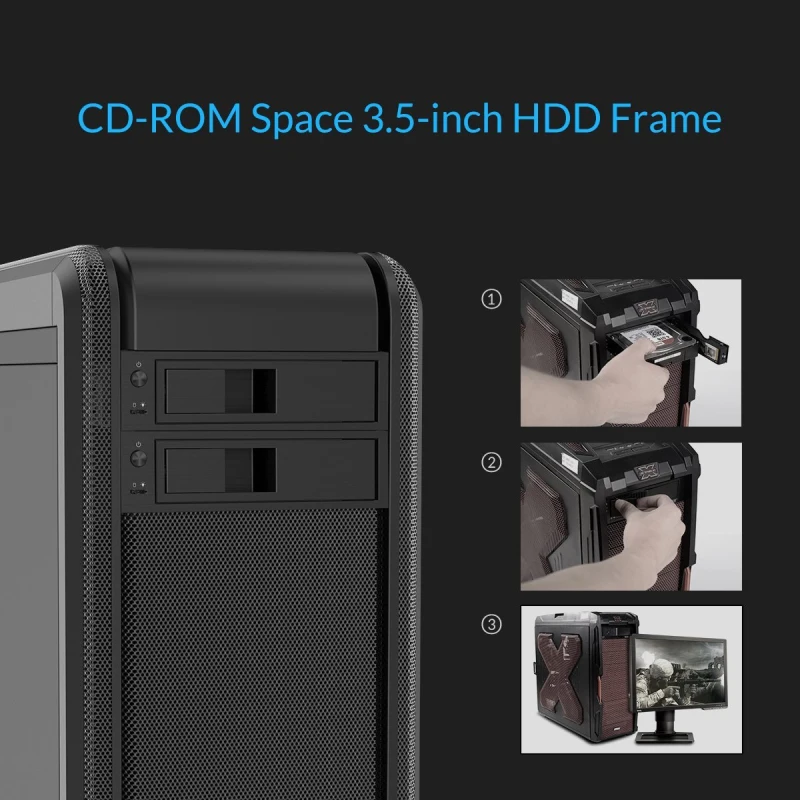  ORICO CD-ROM Space internal 3.5 inch SATA3.0 HDD Frame Mobile Rack Internal HDD Case Support UASP P