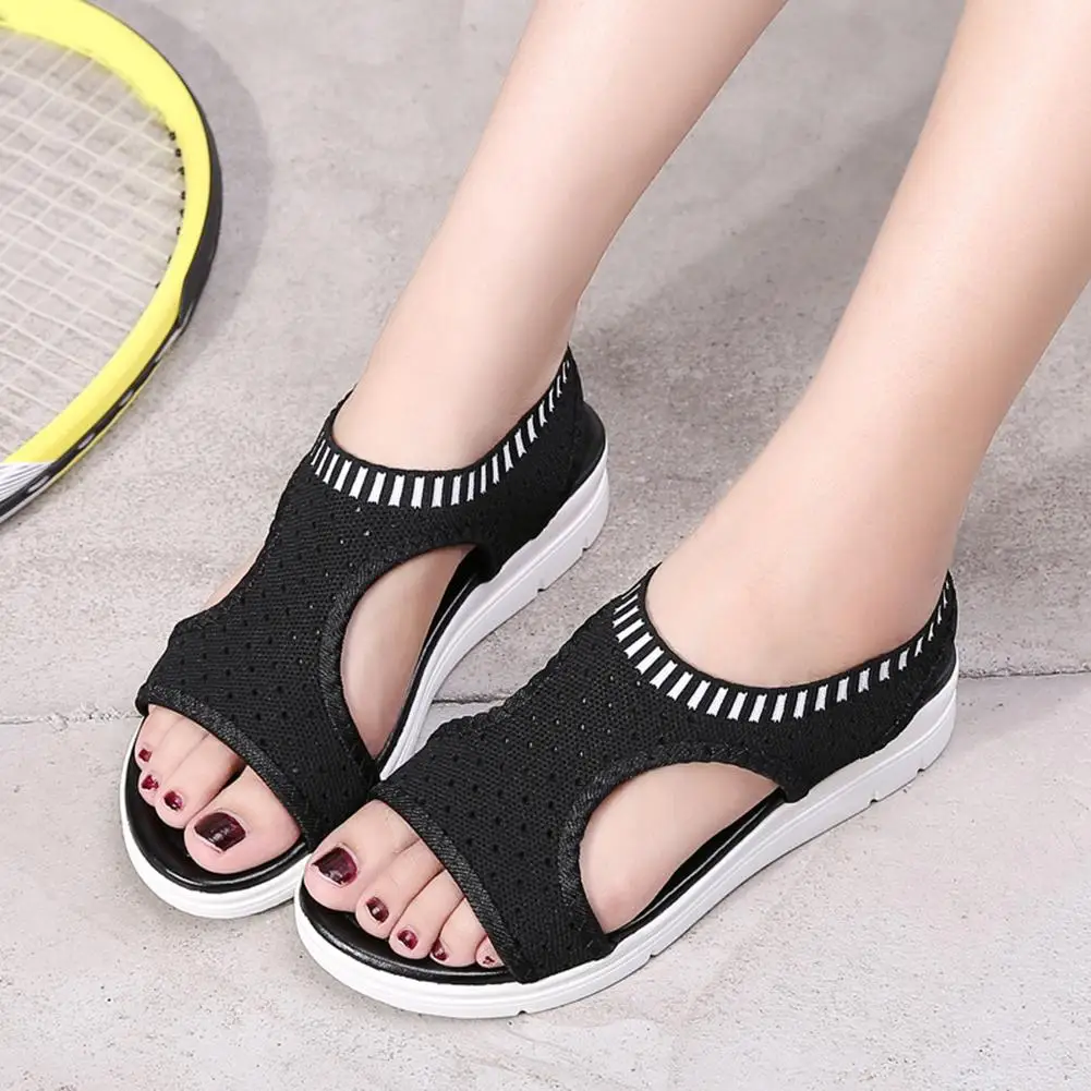 

Women's Summer Elastic Open Toe Fish Mouth Mesh Platform Sandals Sports Shoes