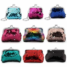 Модный мини-кошелек с блестками на застежке, клатч, Портативный Женский кошелек с блестками, кошельки для монет, сумки, держатель для карт, ключей, сумки для наушников