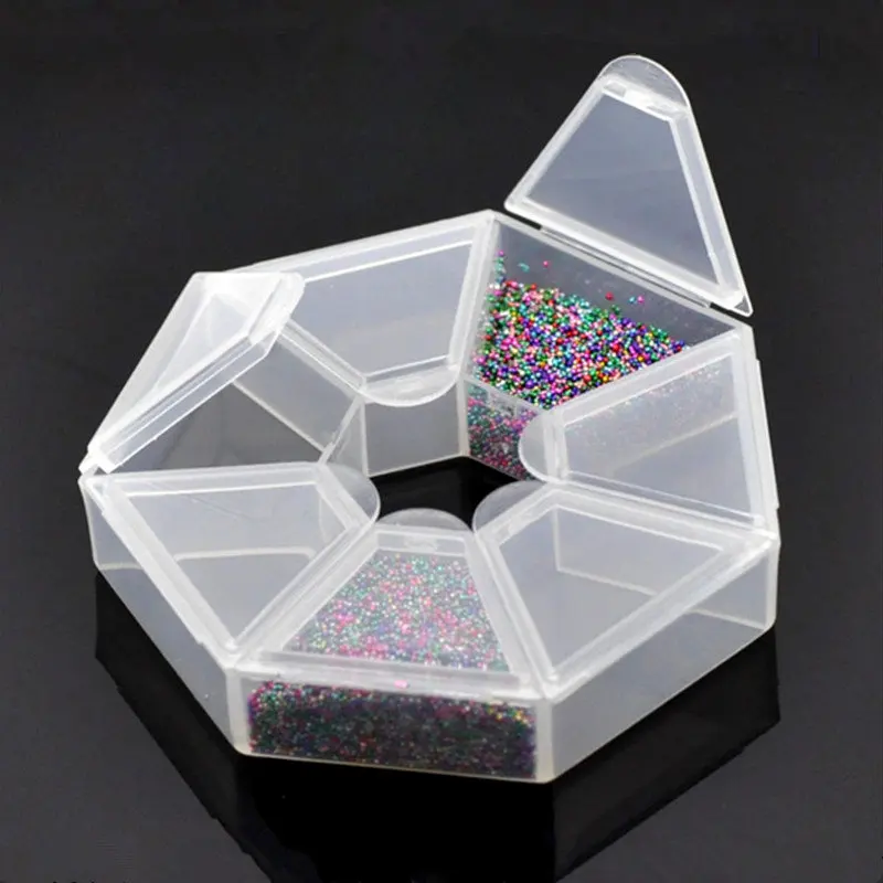 

New Plastic Transparent Storage Box Jewelry Beads Display Container Carrying Case 9x9x2cm