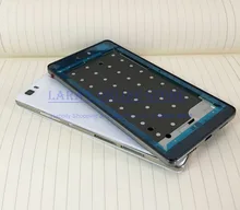 Original for HUAWEI Ascend P8 Lite 5″ Inch Full Front LCD Plate + Middle Frame +Rear Back Battery Door Cover Housing Spare Parts