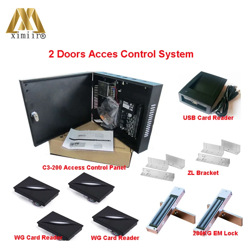 Two Doors Access Control System ZK ZK C3 200 Door Access Controller ...