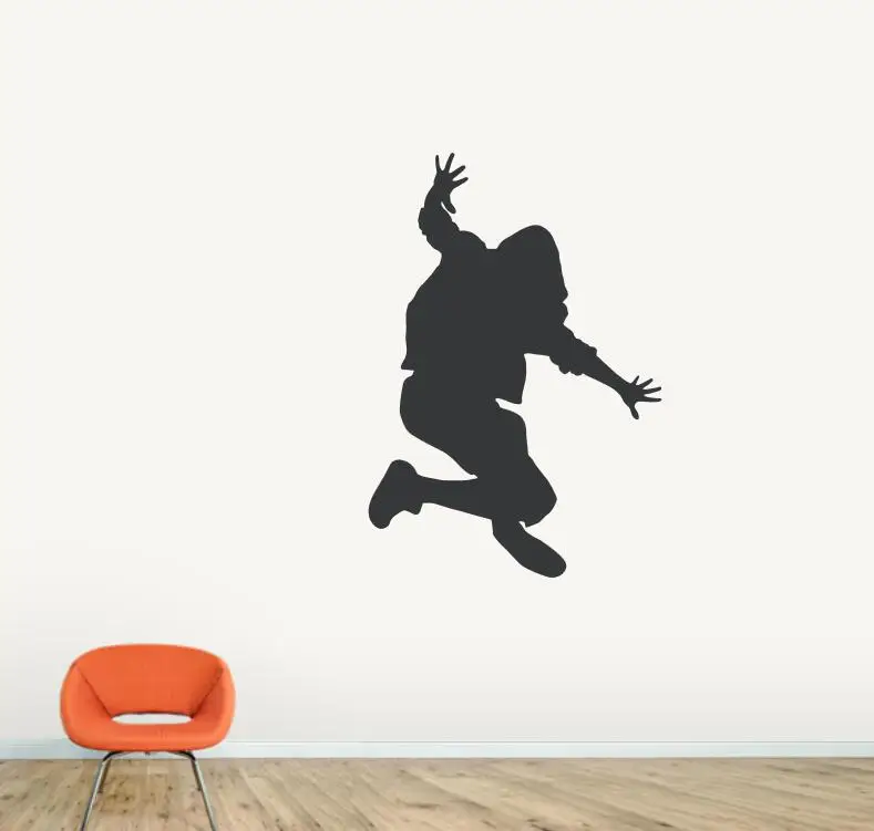 Jumping Hip Hop Dancer Wall  Decals  For Dance  Studio 