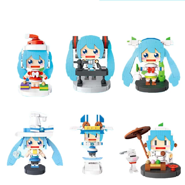 LOZ Hatsune Miku музыкальный чай искусство Рождество Катание на коньках Магия Мику Мини