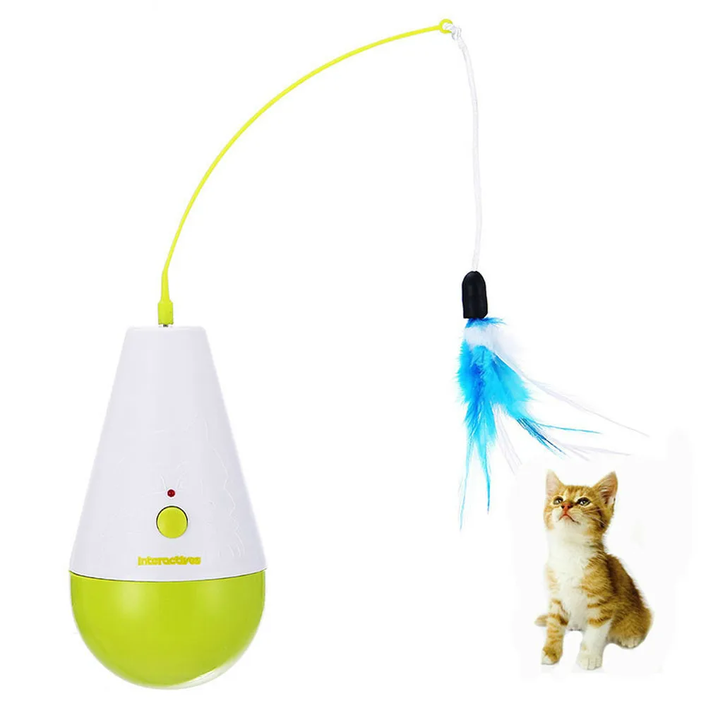 

PET Cat Toy 360 Degrees Electric Control Tumbler Feathers Turntable Toys Cats Kitten Scratcher Training Toy Interactive