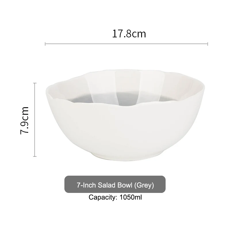 EECAMAIL, японский стиль, чернильная керамическая посуда, для дома, обеденная чаша, неправильное боковое блюдо, миска для супа, тарелка из костяного фарфора, плоская тарелка для стейка - Цвет: 7-inch bowl gray