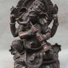 Тибет Тибетский Буддизм Фиолетовый Бронзовый Ганапати Ганеш Господь Ганеша Статуя Будды